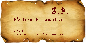 Böhler Mirandella névjegykártya